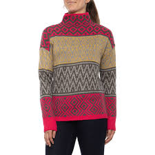 Artisan Ny Red Grey Yellow Fair Isle Pullover Sweater For