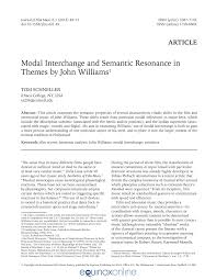 Pdf Modal Interchange And Semantic Resonance In Themes By