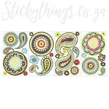 decorative paisley flowers wall stickers