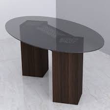 Wood Modern Oval Shaped Coffee Table At