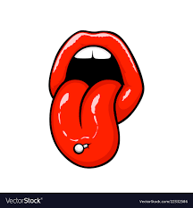 red lips with tongue royalty free