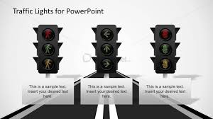 3 Led Traffic Light Shapes For Powerpoint Slidemodel