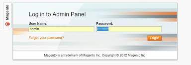 how to log into magento admin panel a