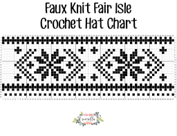 Faux Knit Fair Isle Crochet Toque Cowl Crochet Crochet