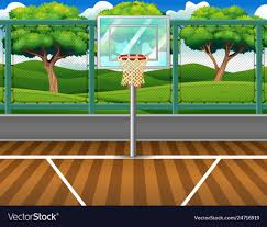 cartoon background of basketball court
