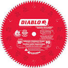10-inch x 90 Tooth Carbide Tipped Ultimate Polished Finish Mitre/Table Saw Blade for Wood Cutting D1090X Diablo