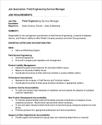 Engineer Manager Job Description Sample 8 Examples In Pdf