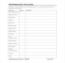 Employee Performance Evaluation Write Up Template Sample For