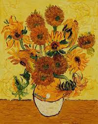 Some of the flowers are fresh and perky, ringed with halos. Vase With Fifteen Sunflowers Vincent Van Gogh At Overstockart Com Van Gogh Famous Paintings Van Gogh Artwork Painting