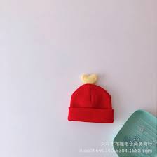 HÀNG CAO CẤP] Mũ Len Cho Bé Trai Và Bé gái kiểu Mũ sơ sinh hình Trái Tim  ngộ nghĩnh từ 0-24 tháng - Đỏ - Đồ sơ sinh