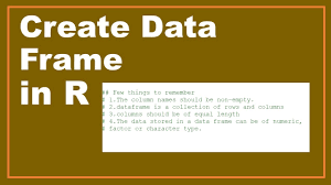 how to create dataframe in r r