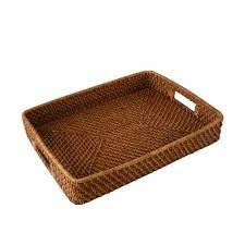 Rattan Serving Tray With Handles