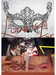 1pc black lace half face mask for women