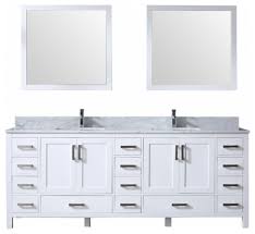 84 inch modern white double sink