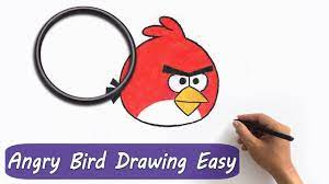 Angry Bird Drawing lesson ✓ ( How to Draw Angry Bird Red) #Angry_Bird -  YouTube