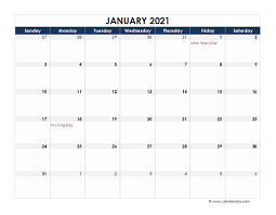 2021 excel calendar spreadsheet