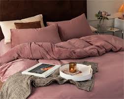 Dusty Pink Velvet Bedding Sets Rose