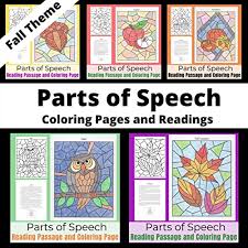 Preschool body parts coloring page with pages for glum. Parts Of Speech Coloring Pages And Reading Passages Fall Theme