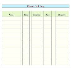 Telephone Call Log Book Template Cell Phone Logs Onlinedates Co