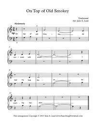 This is a super easy tutorial on how to play silent night on the piano / musical keyboard, using only the treble notes, or in other. On Top Of Old Smokey Free Easy Piano Sheet Music With Lyrics