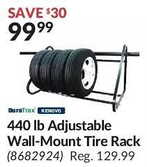 440 Lb Adjustable Wall Mount Tire Rack