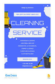 blue stylish cleaning flyers template