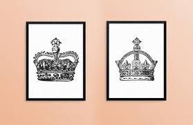 King Queen Print Crown Print King Crown