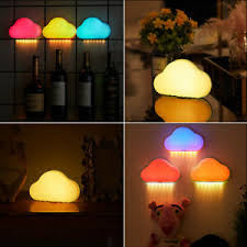 Led Night Light Wall Lamp Cloud Lamp Color Changing Usb Powered For Bedroom Kids Ebay