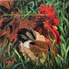 Rooster Wall Art Original Oil Painting