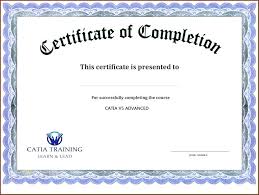Certificate Templates Attractive Of Completion Template Free