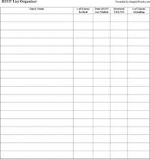 Guest List Excel Spreadsheet Template