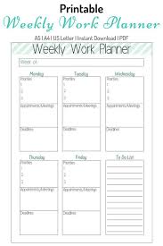 Weekly Work Organizer Weekly Planner Work Planner Printable