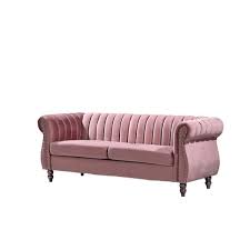 rose velvet 3 seats chesterfield sofa