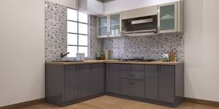 Adding a pop of colour and geometrically shaped lamps can accentuate the look. L Shaped Modular Kitchen Buy L Shaped Kitchen Design Online In India Best Price Pepperfry