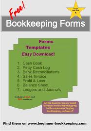 Free Bookkeeping Forms And Accounting Templates Printable Pdf