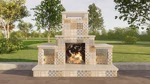 Outdoor Fireplace Plans With Ceramic