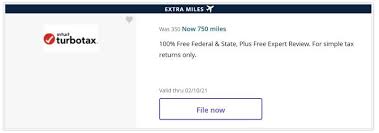 earn 750 miles when you file your ta