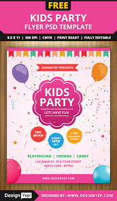 Free Kids Party Flyer Psd Template Designyep