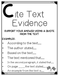Teaching Text Evidence