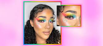 rainbow eyeshadow makeup look tutorial