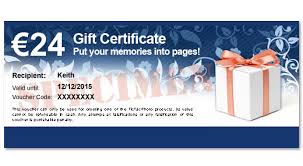 gift certificates photobook