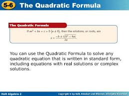 5 6 The Quadratic Formula