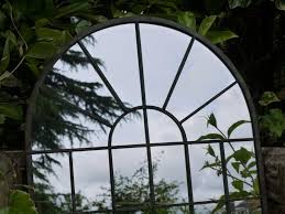 Garden Wall Mirror With Distressed