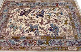 hunting qum handmade persian rug