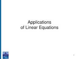 Ppt S Of Linear Equations