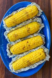 grilled corn in foil with lemon dill