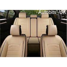 Beige Pu Leather Full Set Seat Covers