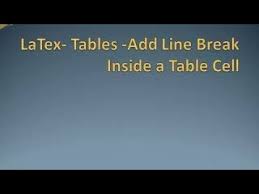 Line Break Inside A Table Cell