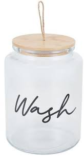 4 4l glass wash jar with bamboo lid