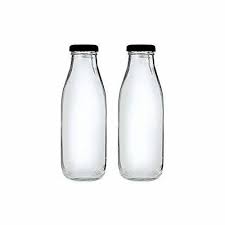 Plain 1 Litre Glass Milk Bottle